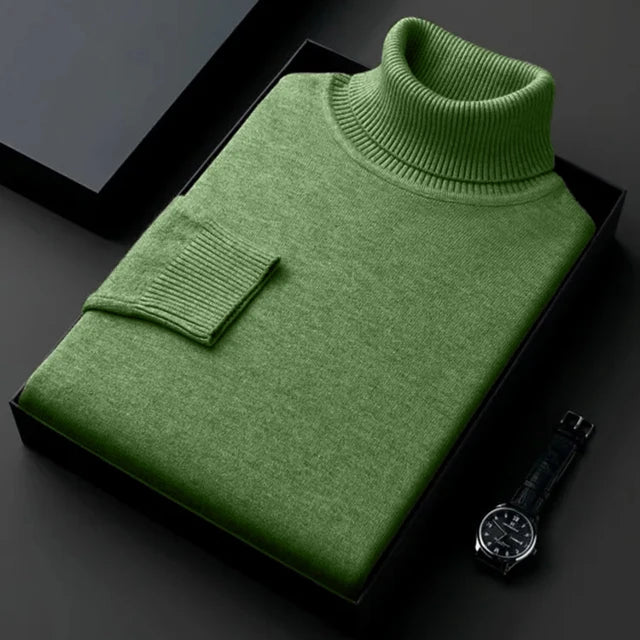 Heren Coltrui – Slim Fit Gebreide Trui met Lange Mouwen