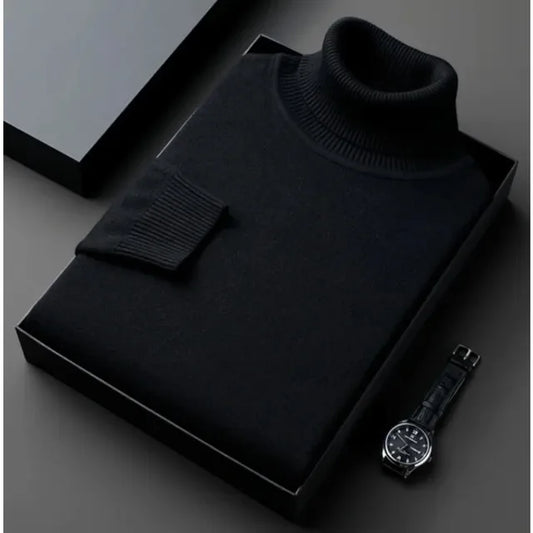 Heren Coltrui – Slim Fit Gebreide Trui met Lange Mouwen