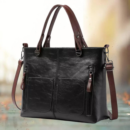 Elegante Vintage Leren Handtas voor Dames – Duurzaam & Stijlvol