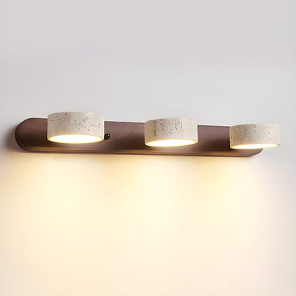 Travertin Duo Wandlamp – Natuursteen en Hout in Minimalistisch Design
