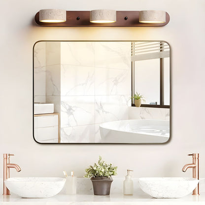 Travertin Duo Wandlamp – Natuursteen en Hout in Minimalistisch Design