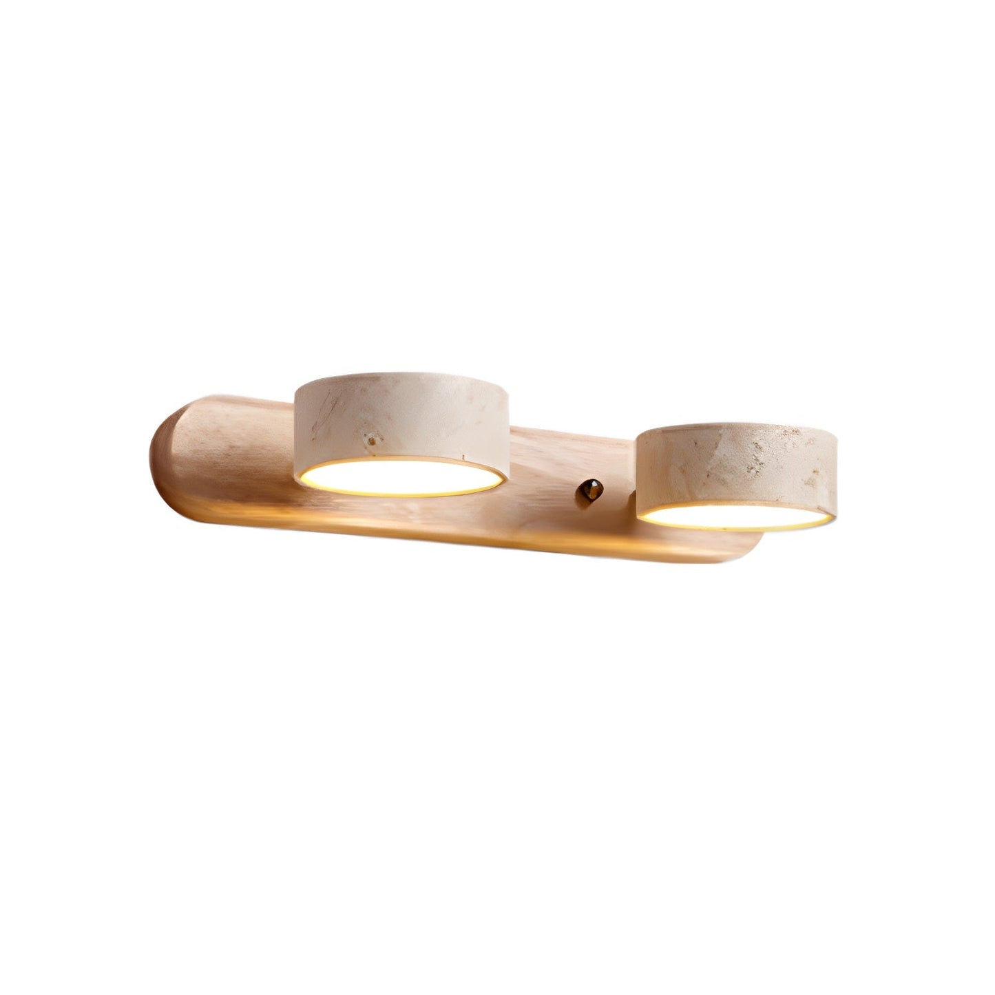 Travertin Duo Wandlamp – Natuursteen en Hout in Minimalistisch Design