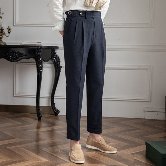 Heren Vintage Hoge Taille Broek – Klassieke Pasvorm met Tijdloze Elegantie
