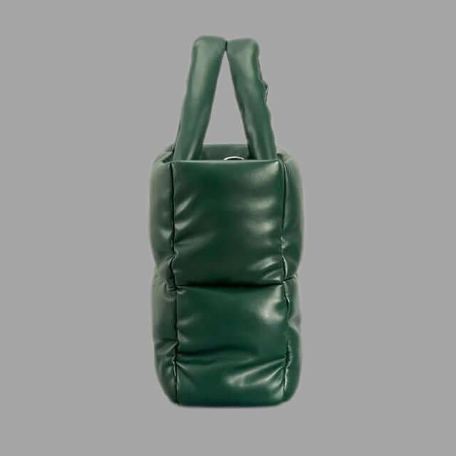 Metallic Puffer Draagtas met Ruches en Crossbodyfunctie