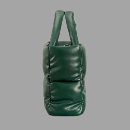 Metallic Puffer Draagtas met Ruches en Crossbodyfunctie