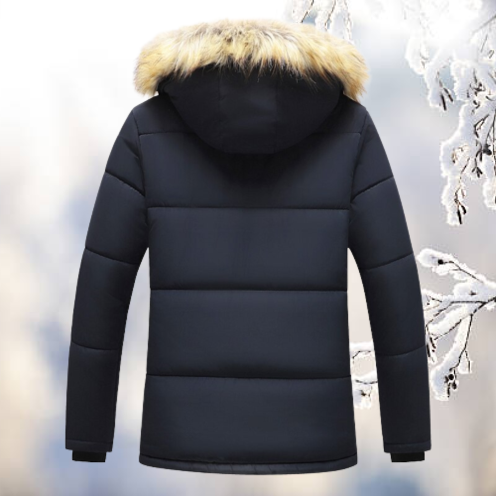 Herren Winterparka mit Pelzkragen – Gefütterte Jacke für extreme Kälte