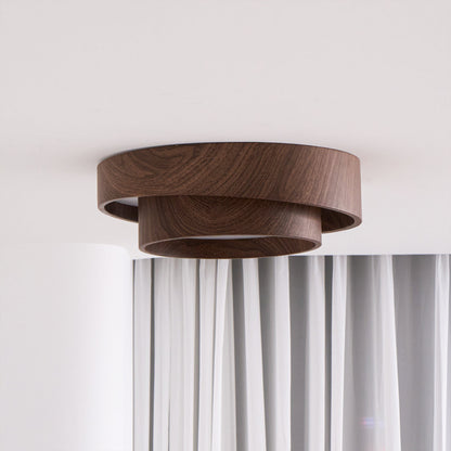 Vaako Deckenleuchte in Walnussfarbe – Moderne LED Lampe mit Holzoptik-Finish