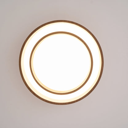 Vaako Deckenleuchte in Walnussfarbe – Moderne LED Lampe mit Holzoptik-Finish