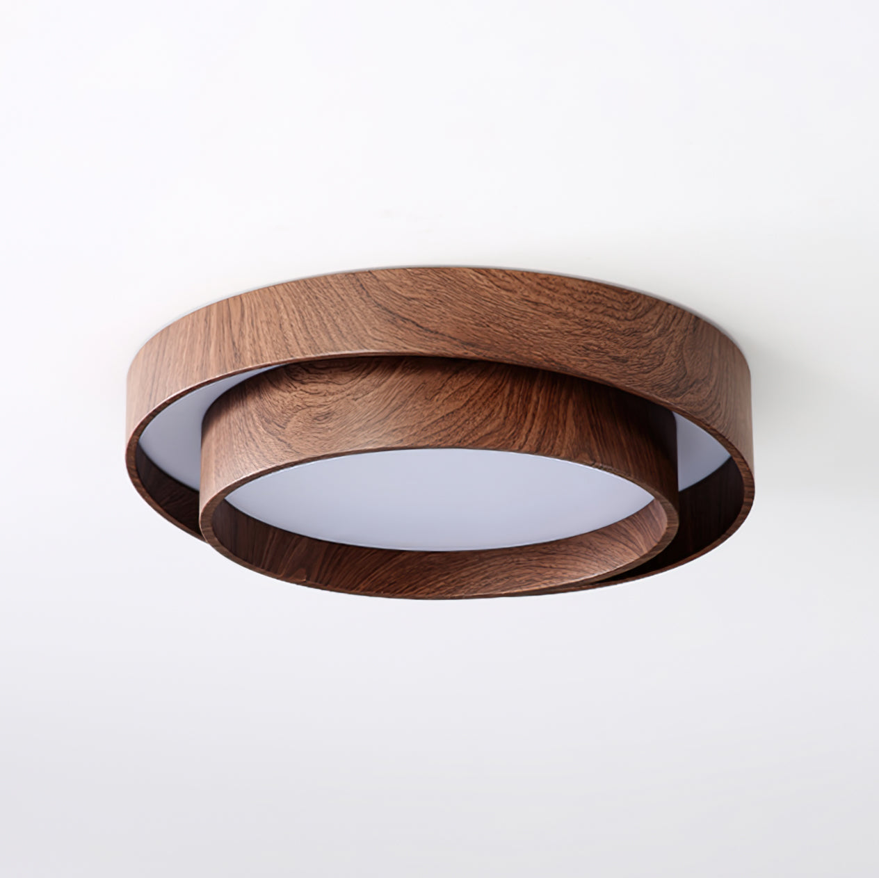 Vaako Deckenleuchte in Walnussfarbe – Moderne LED Lampe mit Holzoptik-Finish