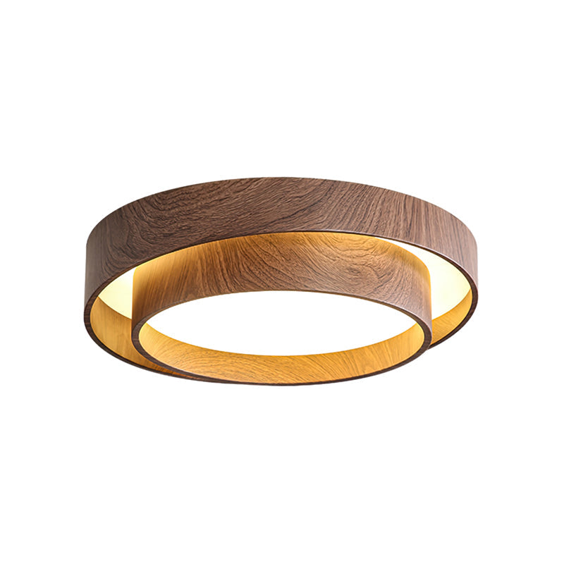 Vaako Deckenleuchte in Walnussfarbe – Moderne LED Lampe mit Holzoptik-Finish