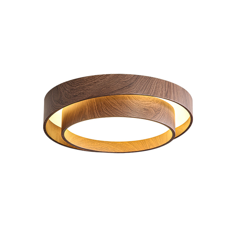 Vaako Deckenleuchte in Walnussfarbe – Moderne LED Lampe mit Holzoptik-Finish