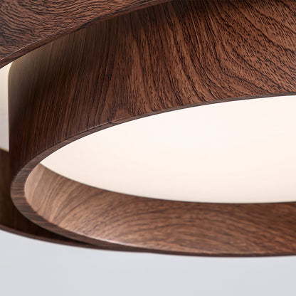 Vaako Deckenleuchte in Walnussfarbe – Moderne LED Lampe mit Holzoptik-Finish