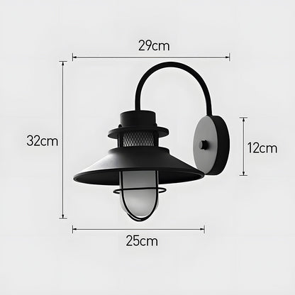 Industrial Outdoor Black Metal Wall Light