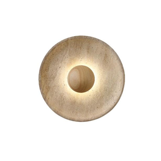 Steen Wabi-Sabi Wandlamp - Minimalistische Travertijn Verlichting voor Slaapkamer en Woonkamer