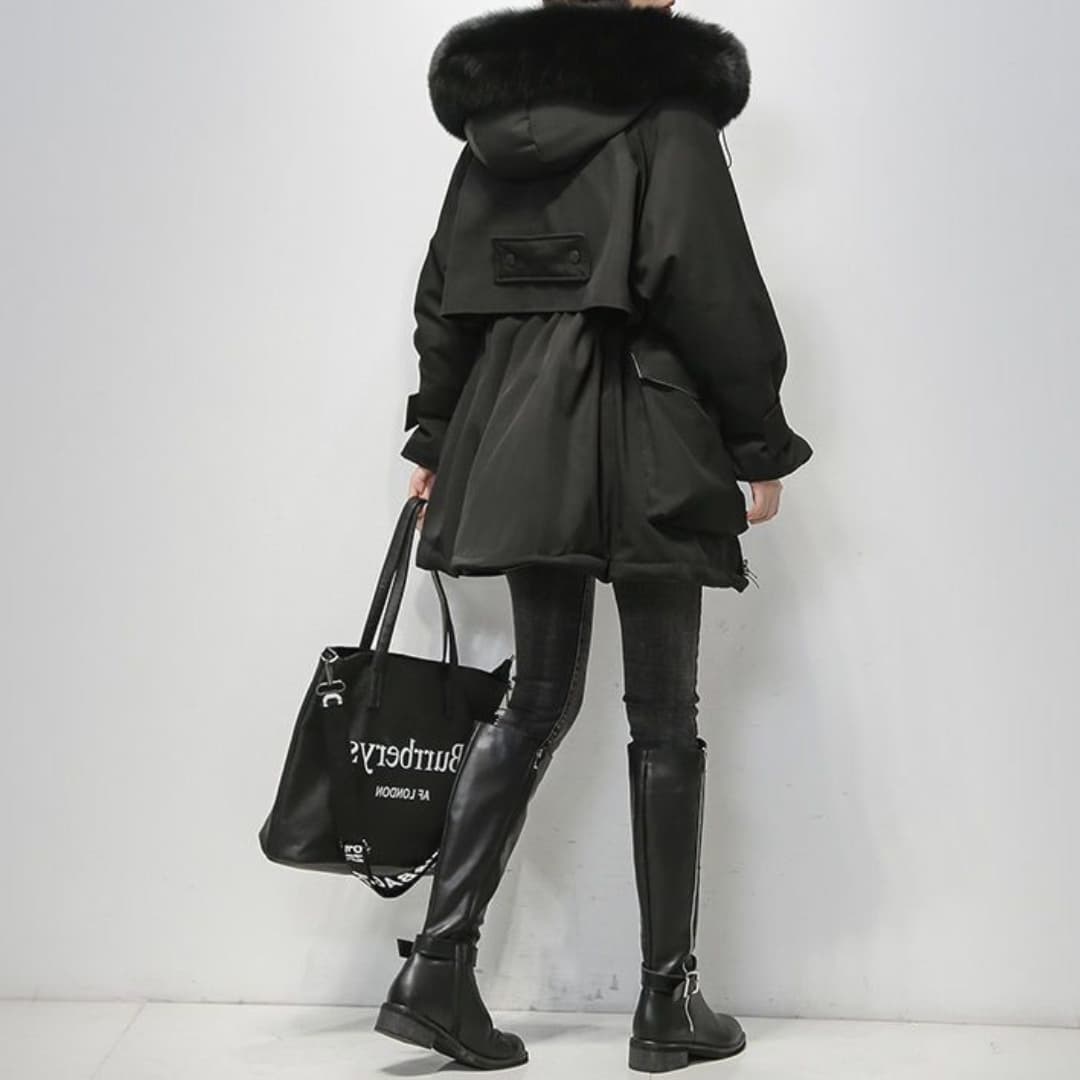 Warme Winterparka met Bontkraag – Dames Pufferjas voor de Winter
