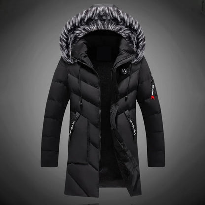 Herrenparka mit Kapuze und Pelzbesatz - Warm und Funktional