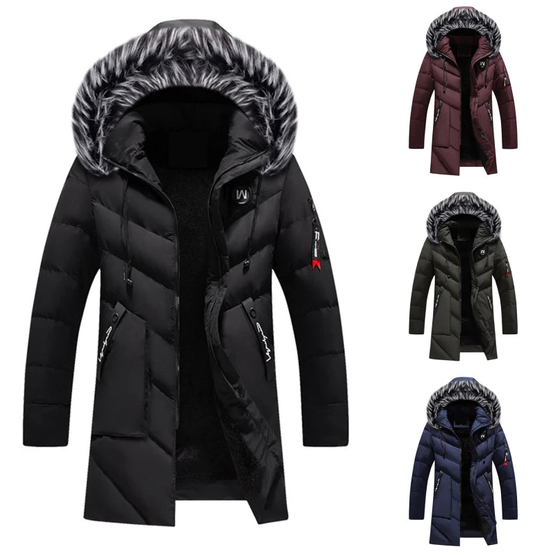 Herrenparka mit Kapuze und Pelzbesatz - Warm und Funktional