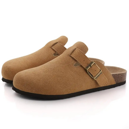 Orthopädische Damensandalen – Wildleder, Verstellbar & Komfortsohle