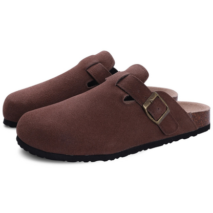 Orthopädische Damensandalen – Wildleder, Verstellbar & Komfortsohle