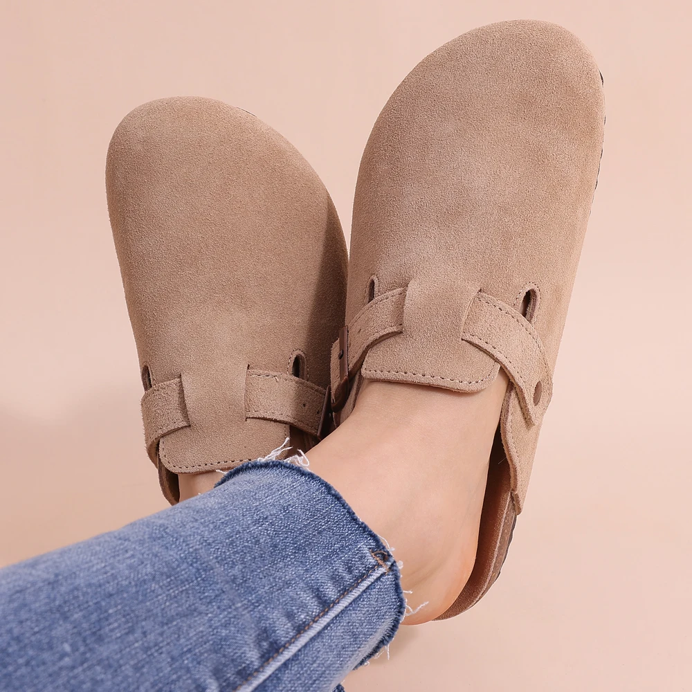 Orthopädische Damensandalen – Wildleder, Verstellbar & Komfortsohle