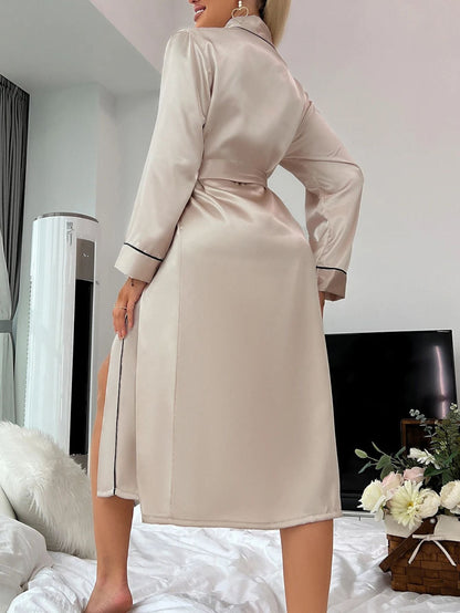 Satijnen Kimono Dames – Luxe Badjas met Ceintuur & Elegante Pasvorm