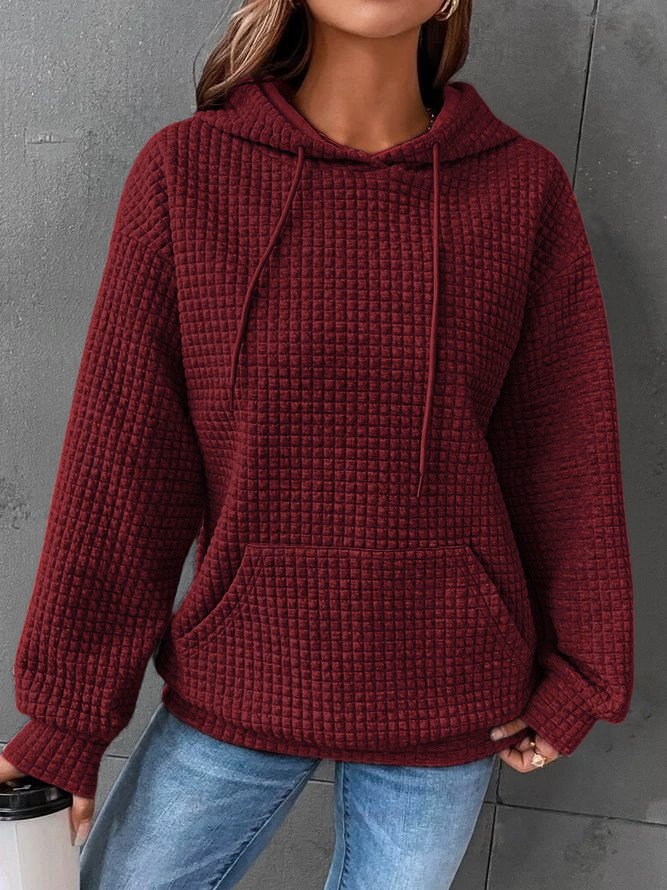 Dames Wafelgebreide Hoodie - Comfortabel en Casual