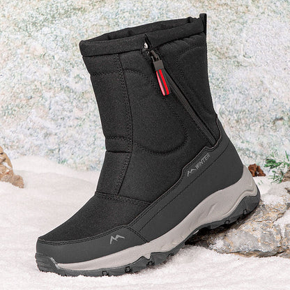 Dames Winter Laarzen met Zijrits - Waterdichte, Antislip, Duurzame Sneeuwlaarzen met Warme Voering