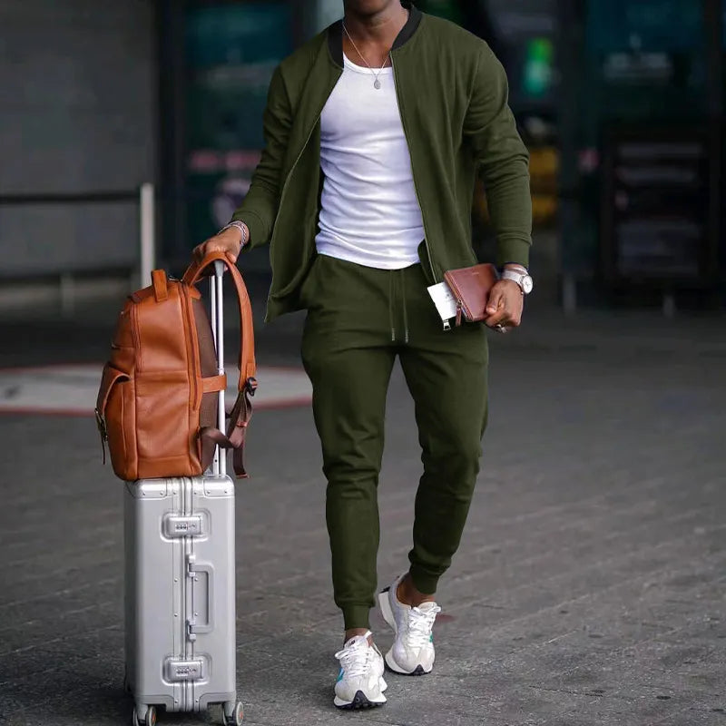 Heren Velvet Trainingspak met Ritsjack – Stijlvol & Comfortabel Set
