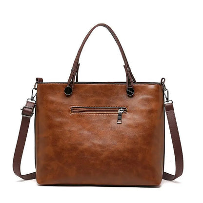 Elegante Vintage Leren Handtas voor Dames – Duurzaam & Stijlvol