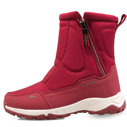 Dames Winter Laarzen met Zijrits - Waterdichte, Antislip, Duurzame Sneeuwlaarzen met Warme Voering