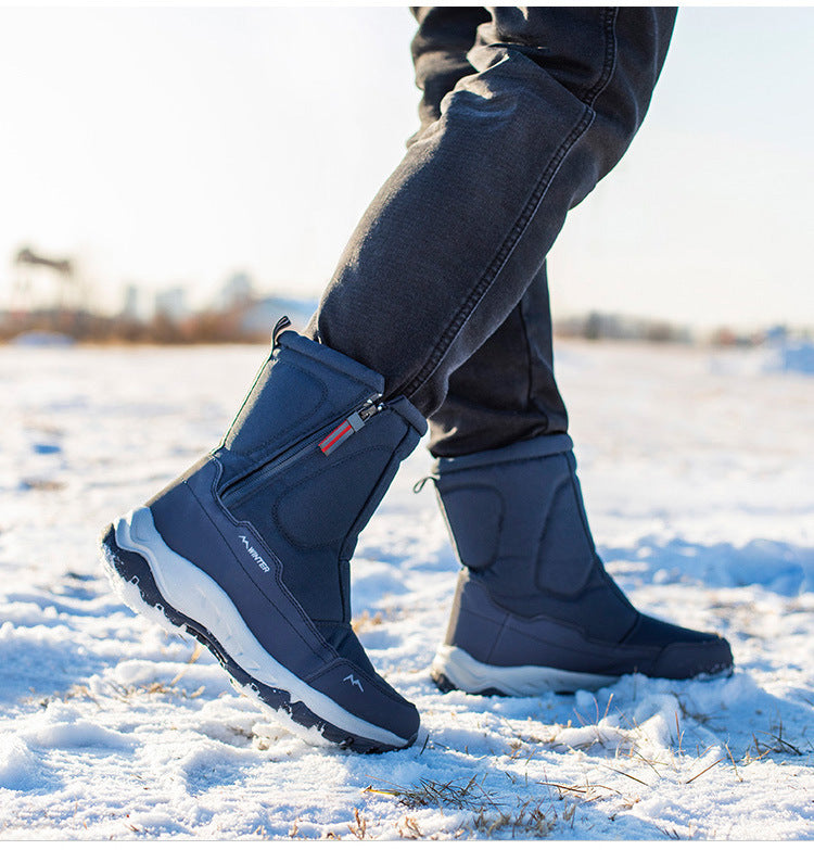 Dames Winter Laarzen met Zijrits - Waterdichte, Antislip, Duurzame Sneeuwlaarzen met Warme Voering