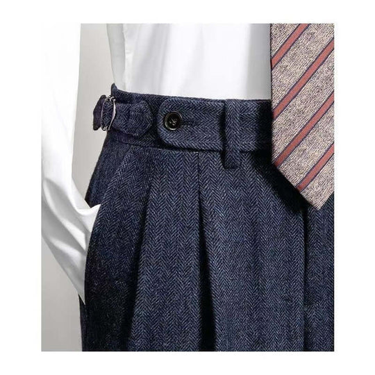 Herren Tweed Hose mit Vintage-Look und Bequemer Passform