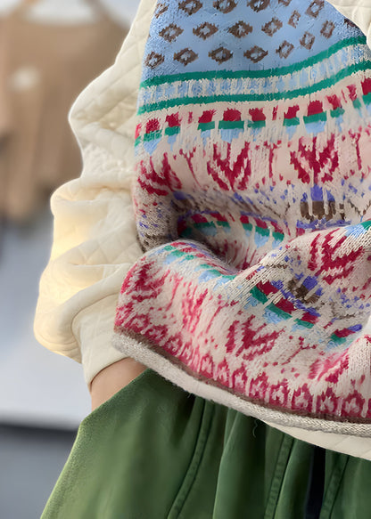 Gebreid Dames Gilet van Wol met Print – Warm, Modieus & Gelaagd