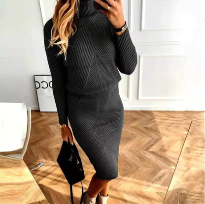 Damen Rollkragenpullover Kleid – Elegant und Bequem für Herbst und Winter