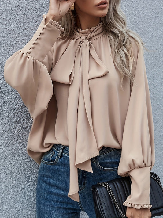 Elegante Blouse met Strik en Ruches