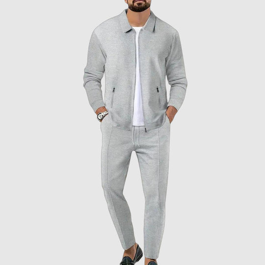 Heren Trainingspak – Stijlvol Vest met Ritssluiting en Joggingbroek, Lichtgewicht Sportset