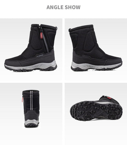 Dames Winter Laarzen met Zijrits - Waterdichte, Antislip, Duurzame Sneeuwlaarzen met Warme Voering