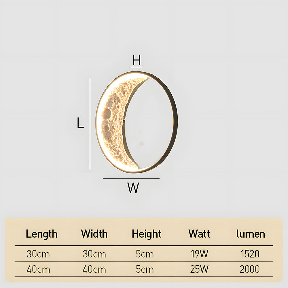 Art Decor Moon Shaped Waterproof Outdoor LED Wall Lights IP65