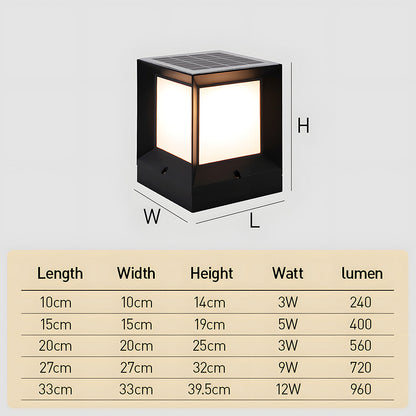 Modern Black Solar Power Outdoor Lantern LED Wall/Floor Lights