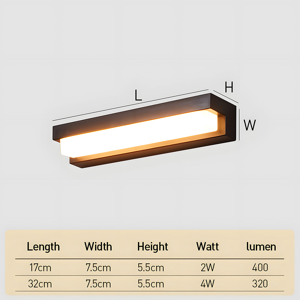Solar Linear Black LED Outdoor Wall Light