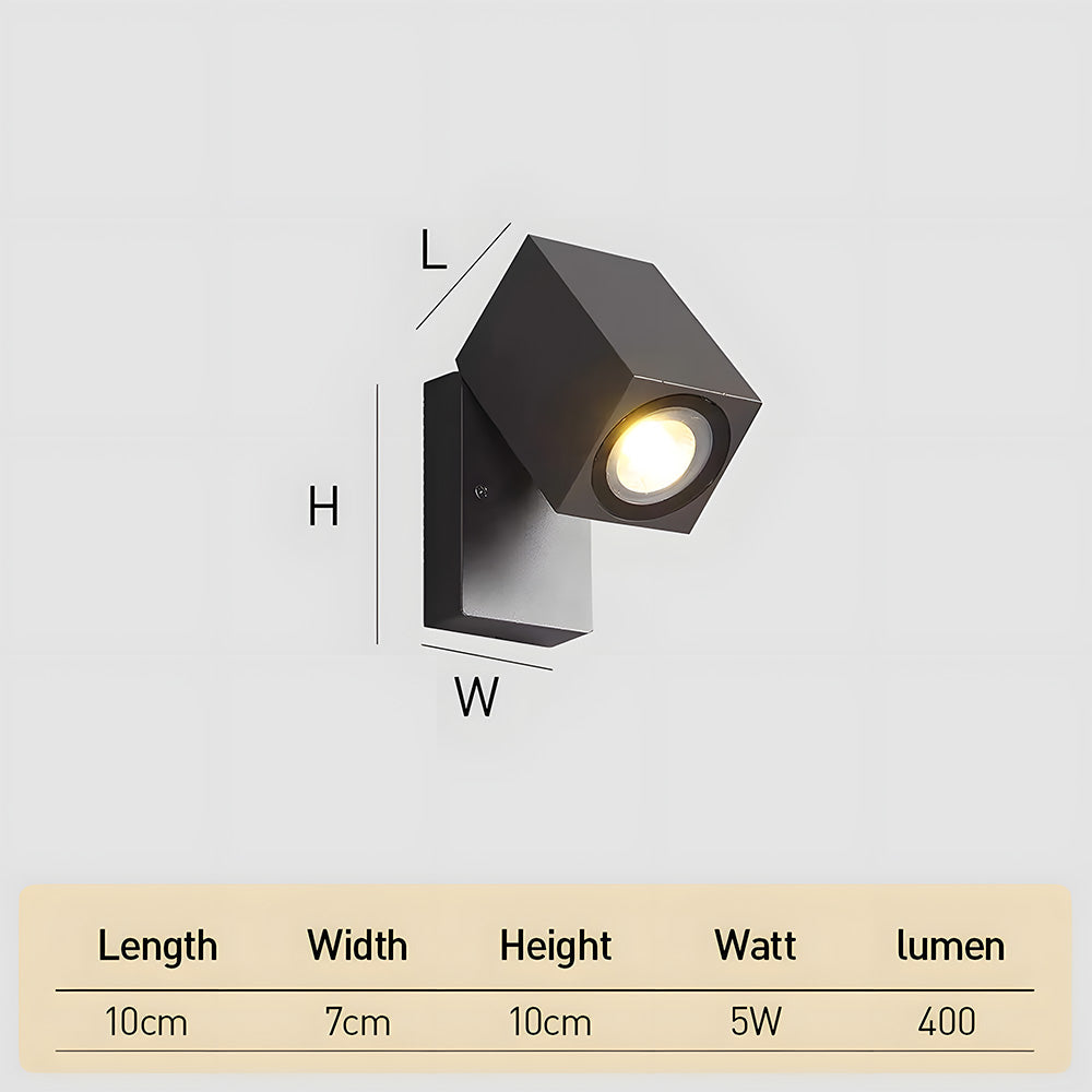 Modern Black Outdoor Rotatable Wall Lamp