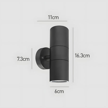 Black Double Up Down Outdoor Wall Light IP65