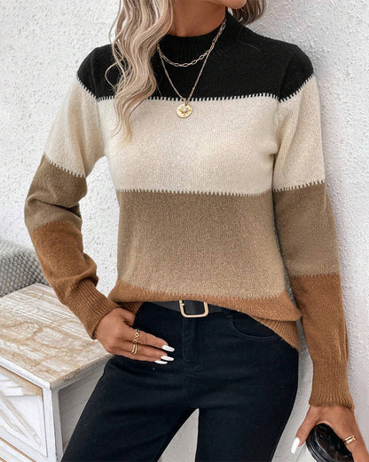 Comfortabele dames trui met colorblock design – Trendy & warm