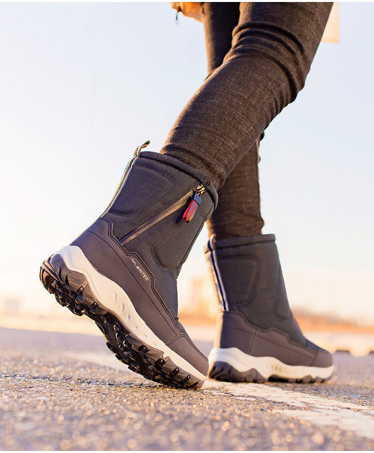 Dames Winter Laarzen met Zijrits - Waterdichte, Antislip, Duurzame Sneeuwlaarzen met Warme Voering