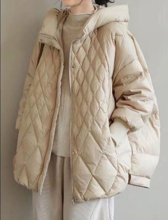 Halflange Winterjas met Capuchon voor Dames – Warme Donsvulling