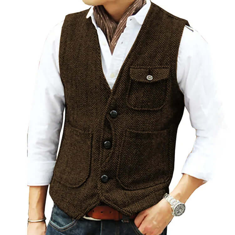 Heren Gilet van Kasjmierlook – Enkele Sluiting, Elegant en Comfortabel