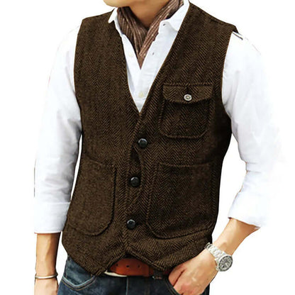 Heren Gilet van Kasjmierlook – Enkele Sluiting, Elegant en Comfortabel