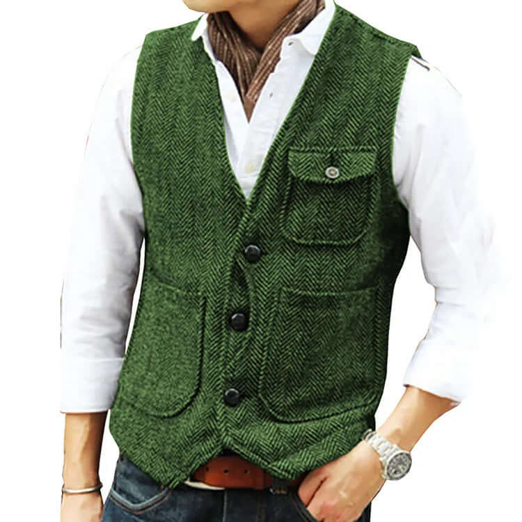 Heren Gilet van Kasjmierlook – Enkele Sluiting, Elegant en Comfortabel