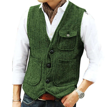 Heren Gilet van Kasjmierlook – Enkele Sluiting, Elegant en Comfortabel