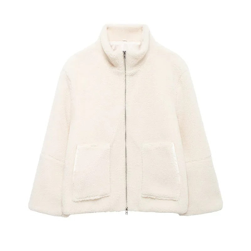 Stijlvolle Dames Teddyjas – Zacht en Warm voor Herfst en Winter
